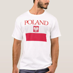 Bandera de Polonia con la camiseta del escudo de