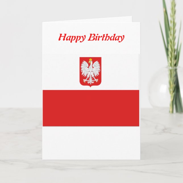 Bandera de Polonia, tarjetas de cumpleaños felices (Anverso)