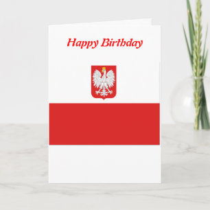 Bandera de Polonia, tarjetas de cumpleaños felices