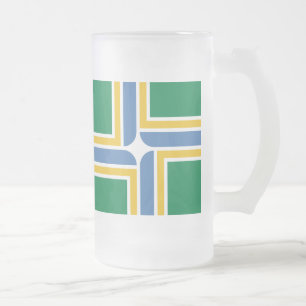Bandera de Portland, jarra de cerveza de vidrio es