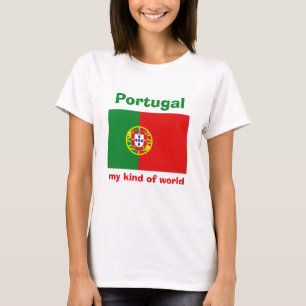 Bandera de Portugal + Mapa + Camiseta del texto