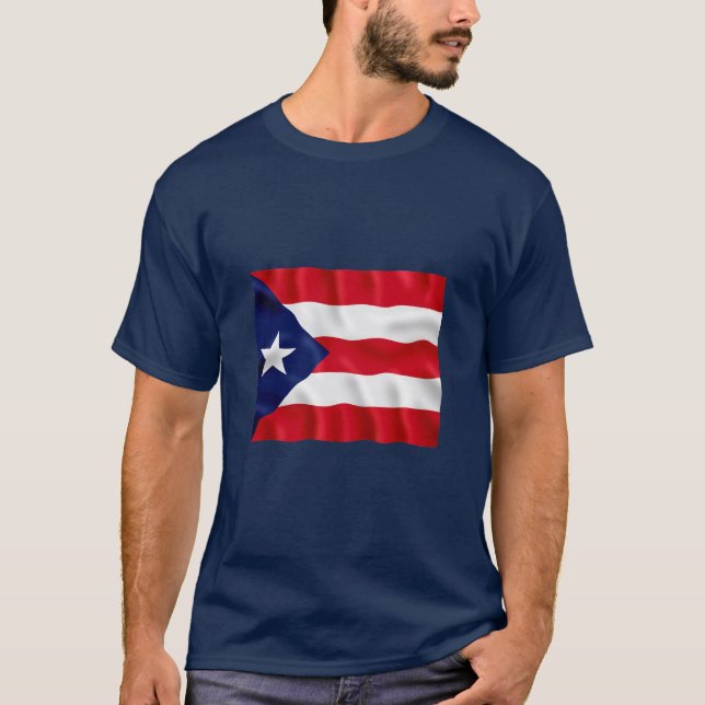 Bandera de Puerto Rico - camiseta oscura básica (Anverso)