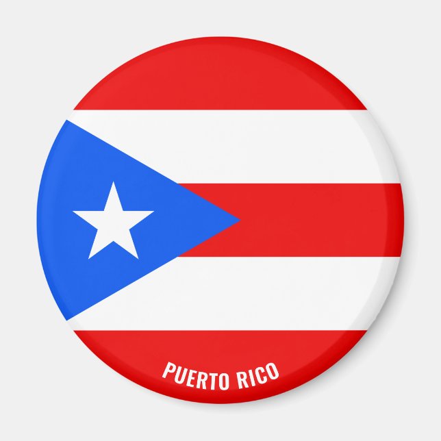 Bandera de Puerto Rico cautivadora imán patriótico (Frente)