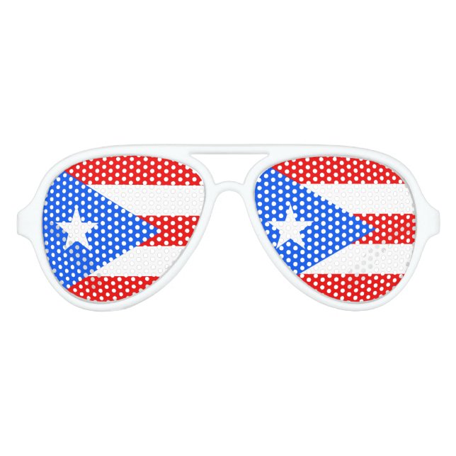 Bandera de Puerto Rico fiestas sombras gafas de so (Anverso)