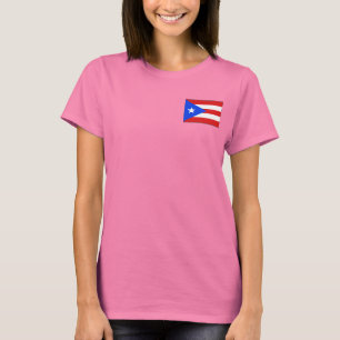 Bandera de Puerto Rico y mapa de camiseta dk