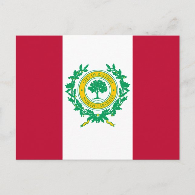 Bandera de Raleigh, postal de Carolina del Norte (Anverso)