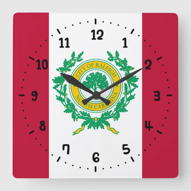 Bandera de Raleigh, reloj de pared de la Plaza de  (Anverso)
