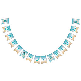 Bandera de rebanado de Baby Shower con tortuga mar