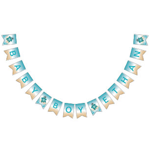 Bandera de rebanado de Baby Shower con tortuga mar