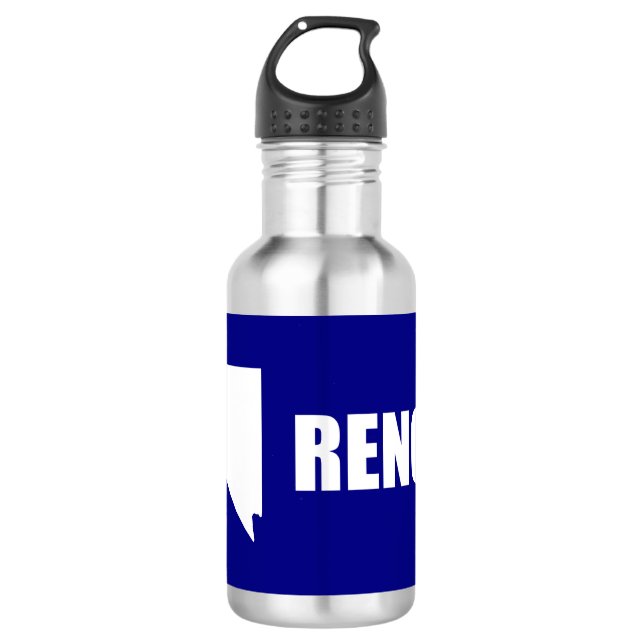 Bandera de Reno, botella de agua de Nevada (Anverso)