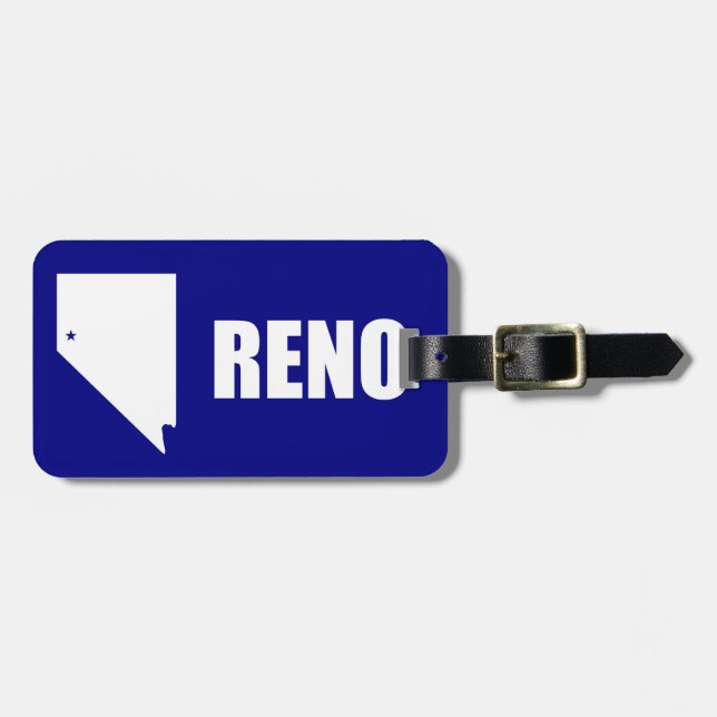 Bandera de Reno, Nevada Etiqueta del equipaje (Frente Horizontal)