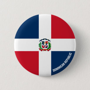 Bandera de República Dominicana con botón patrióti