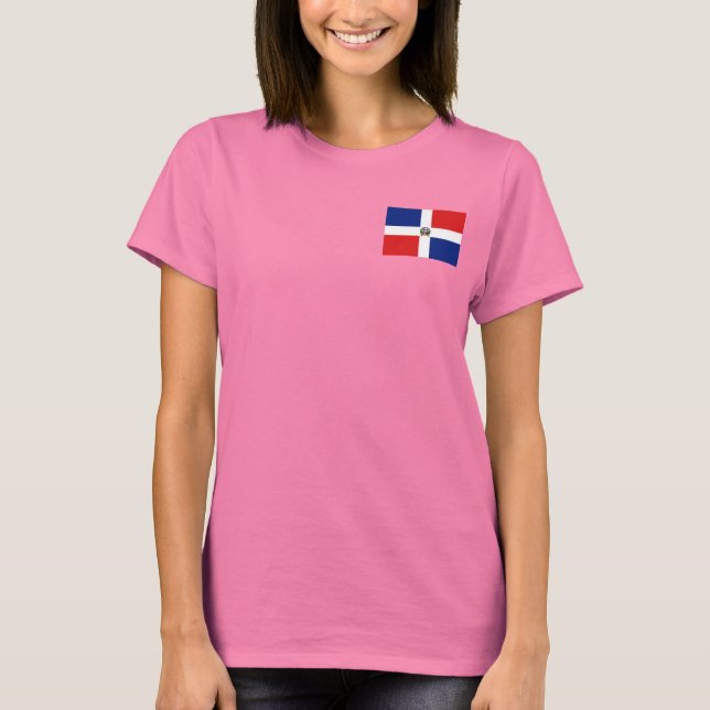 Bandera de República Dominicana y mapa de camiseta (Anverso)