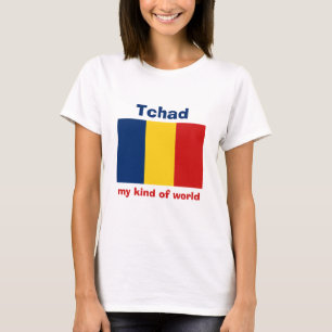 Bandera de República eo Tchad + Mapa + Camiseta
