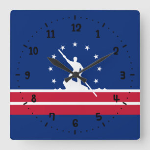 Bandera de Richmond, reloj de pared de Virginia Sq