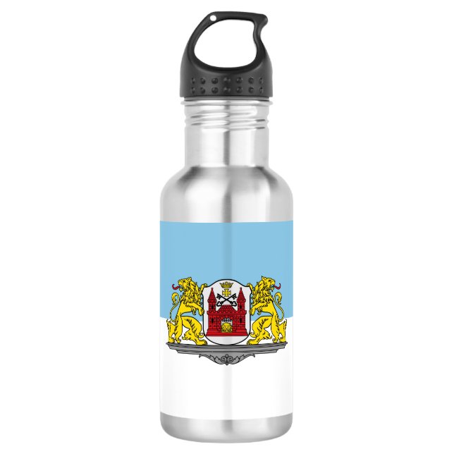 Bandera de Riga, botella de agua de acero inoxidab (Anverso)