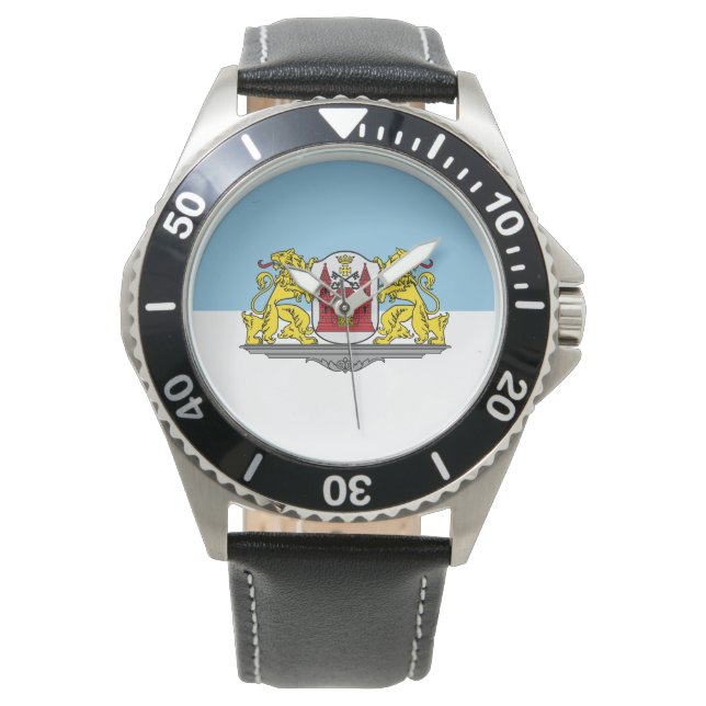 Bandera de Riga, Letonia reloj de pulsera (Anverso)