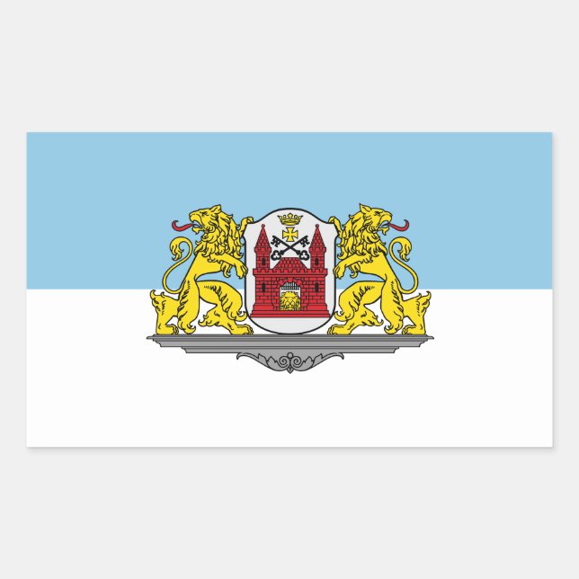 Bandera de Riga, Pegatina rectangular de Letonia (Anverso)