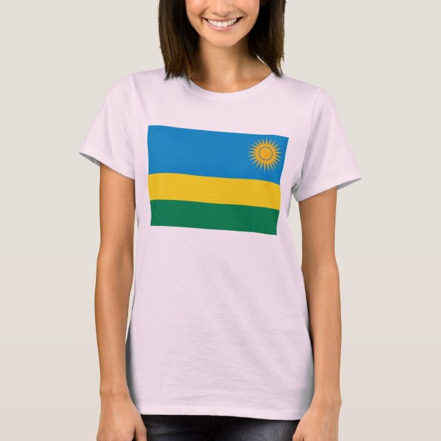 Bandera de Ruanda x Mapa camiseta (Anverso)