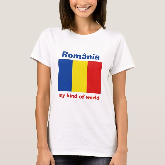 Bandera de Rumania + Mapa + Camiseta del texto (Anverso)