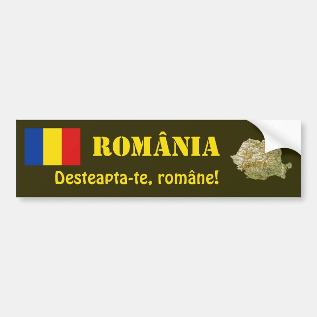 Bandera de Rumania + Pegatina para el parachoques (Frente)