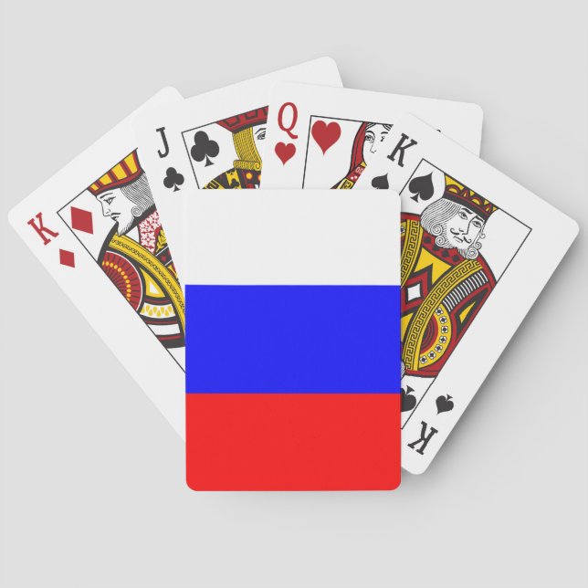 Bandera de Rusia jugando cartas (Reverso)