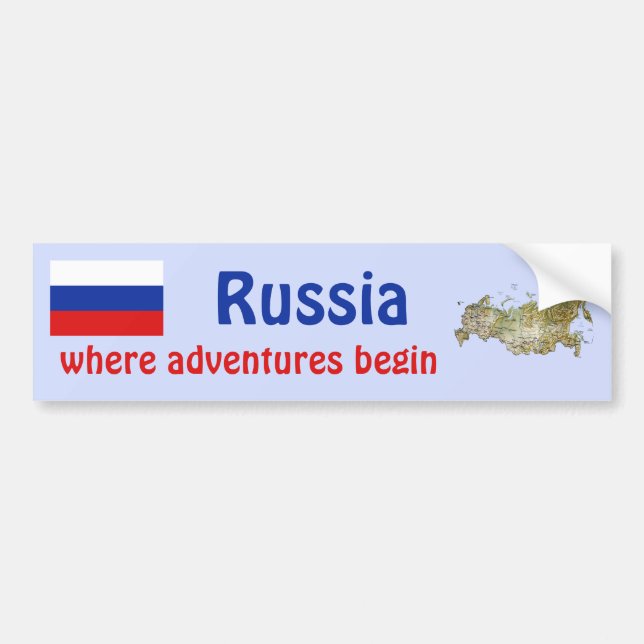 Bandera de Rusia + Pegatina para el parachoques (Frente)