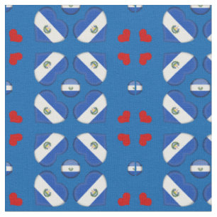 Bandera de Salvador y tela de moda del corazón de