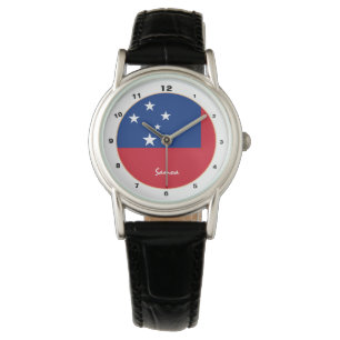 Bandera de Samoa y reloj de moda/diseño de Samoa
