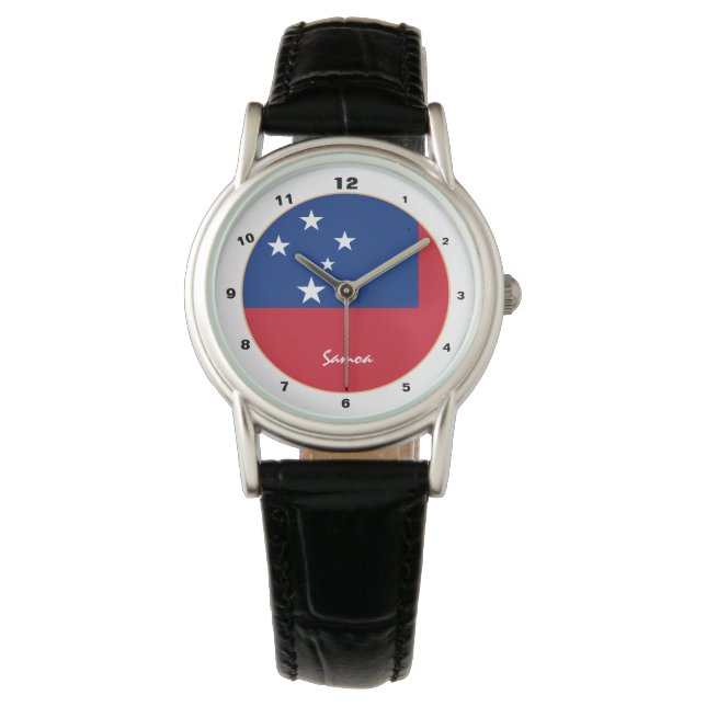 Bandera de Samoa y reloj de moda/diseño de Samoa (Anverso)