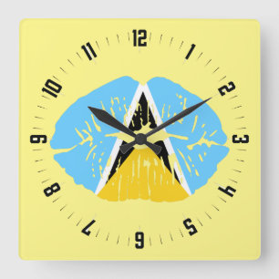 Bandera de Santa Lucía boquilla reloj de pared cua