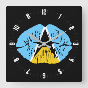Bandera de Santa Lucía boquilla reloj de pared cua