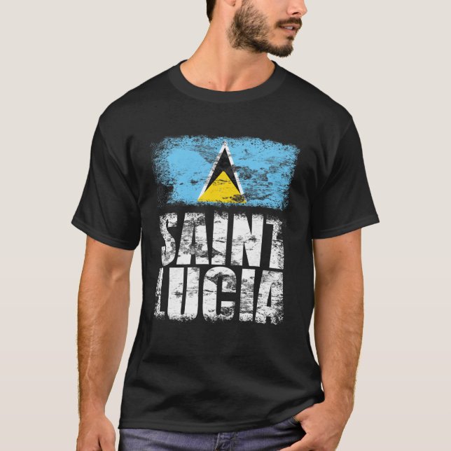 Bandera De Santa Lucía Camiseta Bandera De Santa L (Anverso)