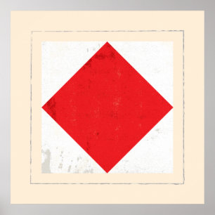Bandera de señal náutica de la letra "F"