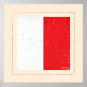 Bandera de señal náutica de la letra "H"