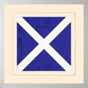 Bandera de señal náutica de la letra "M"