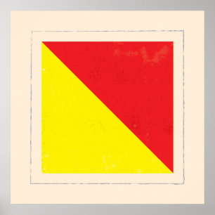 Bandera de señal náutica de la letra "O"