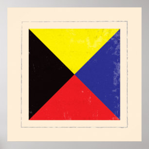 Bandera de señal náutica de la letra "Z"