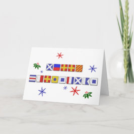 Bandera de señal náutica Tarjeta de navidad de mer