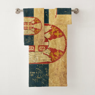 Bandera de Serbia con toalla de baño