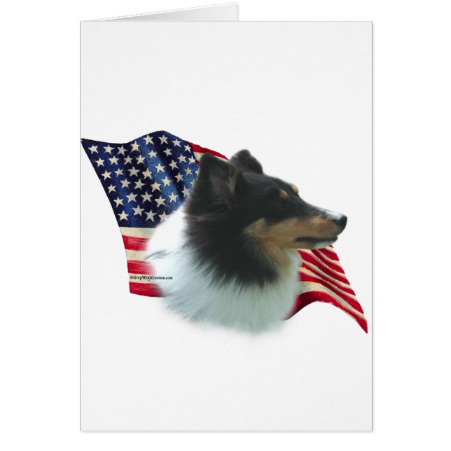 Bandera de Shetland Sheepdog (tri) (Frente)