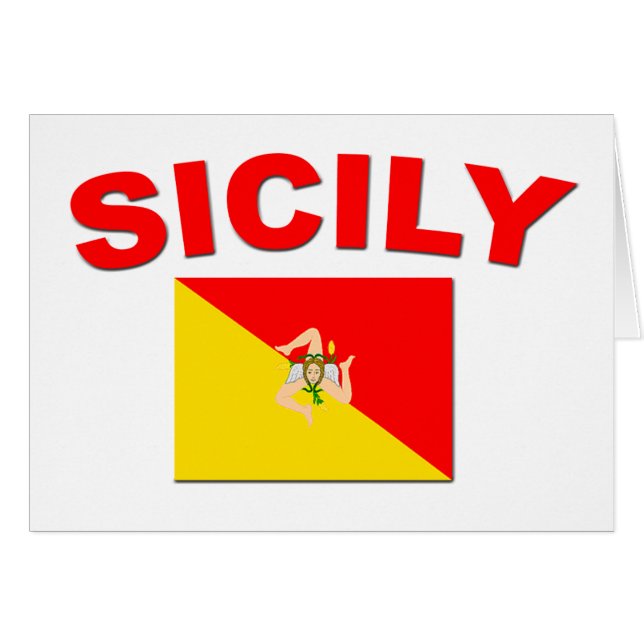 Bandera de Sicilia - tarjeta (Anverso (Horizontal))