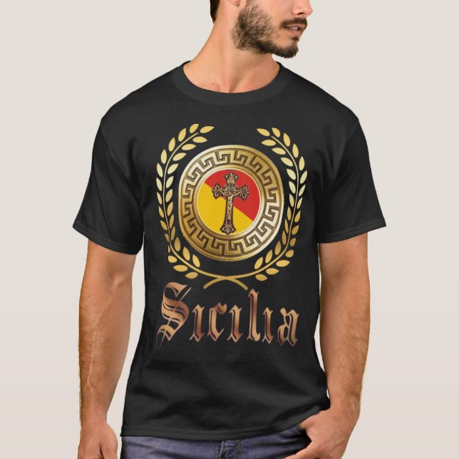 Bandera de Sicilia y camiseta crucifijo (Anverso)