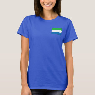 Bandera de Sierra Leona y mapa de camiseta dk