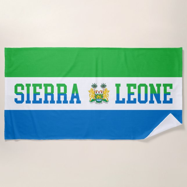 Bandera de Sierra Leona y toalla de playa Emblem (Anverso)