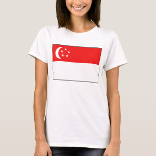 Bandera de Singapur x Mapa camiseta