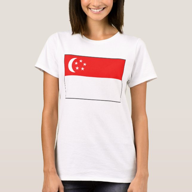 Bandera de Singapur x Mapa camiseta (Anverso)
