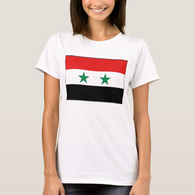 Bandera de Siria x Mapa camiseta (Anverso)
