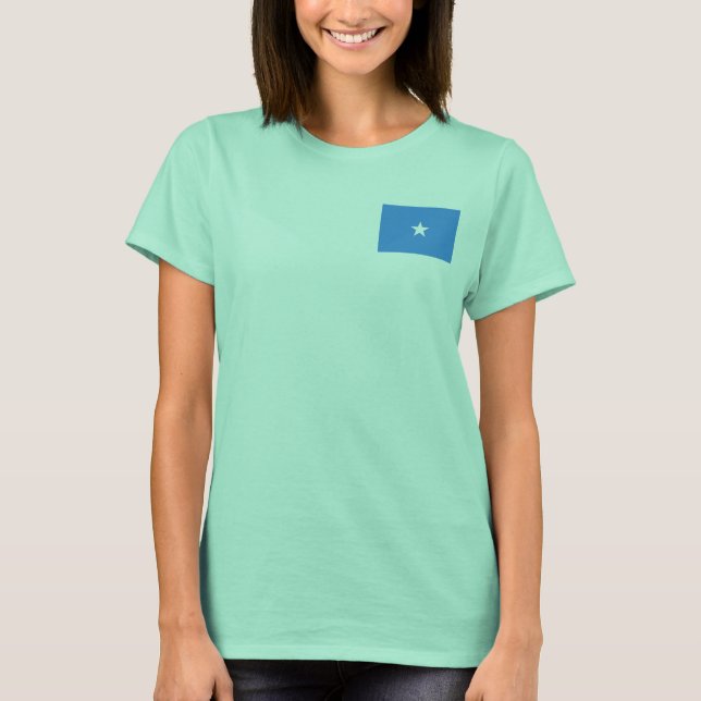 Bandera de Somalia y mapa de camiseta dk (Anverso)