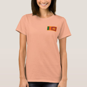 Bandera de Sri Lanka y mapa de camisetas